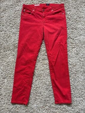 AG The Stevie Ankle Jean Red Sz 31R